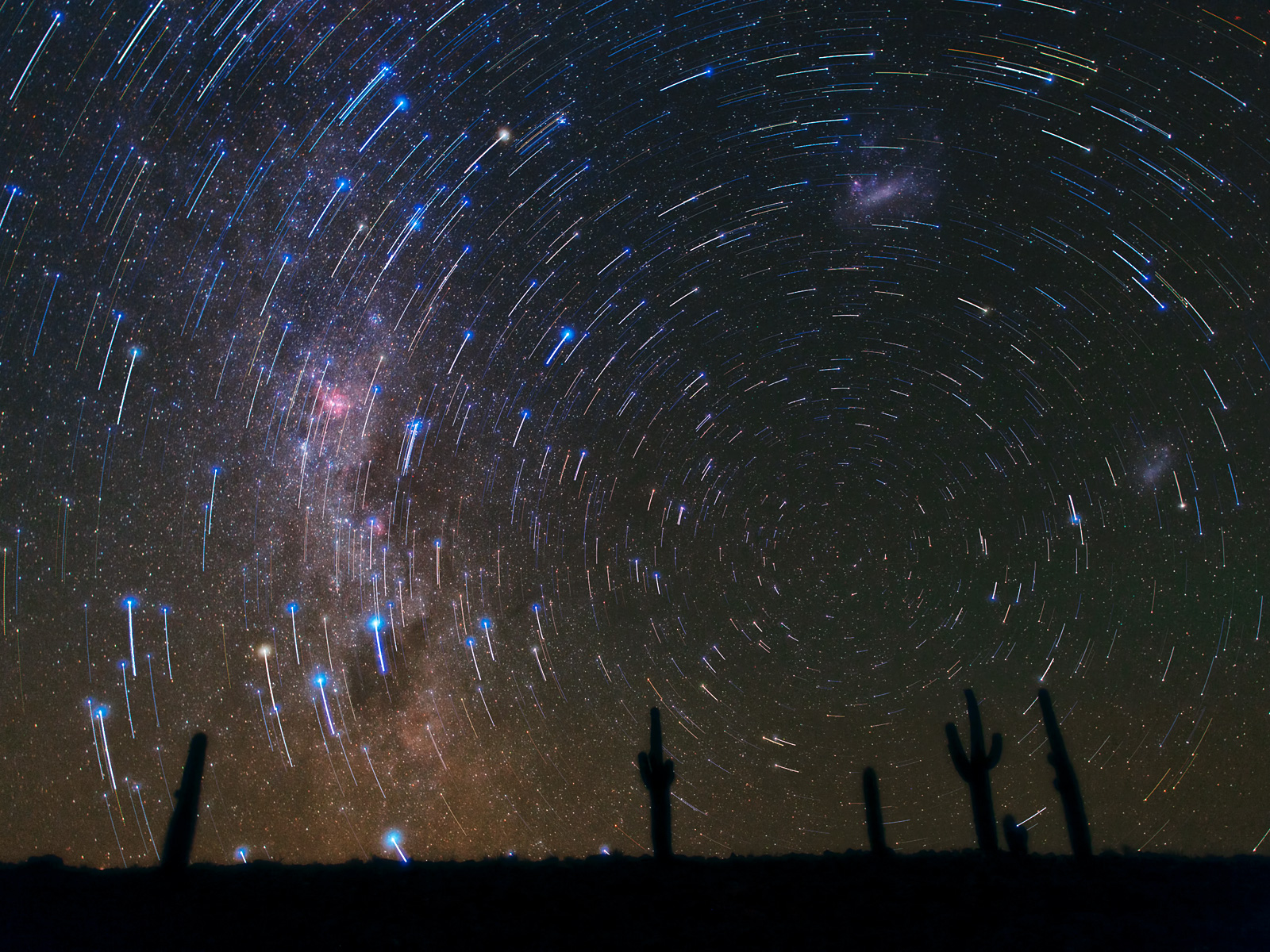 Star Trails Circling South Celestial Pole