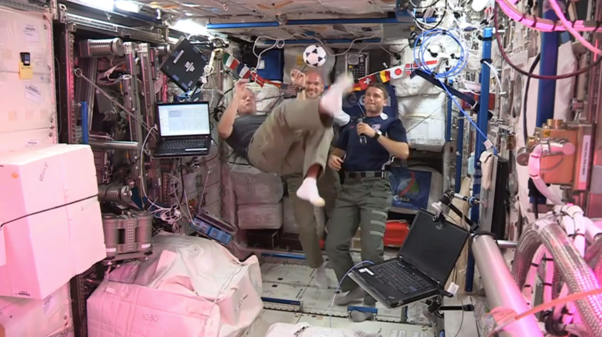 World Cup in Space: Astronauts Play Cosmic Soccer on Space Station (Video)