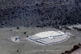The HAWC array, viewed from the summit of Sierra Negra.