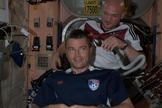 German astronaut Alexander Gerst shaves NASA astronaut Reid Wiseman's head on the International Space Station after the United States lost to Germany in the World Cup on June 26, 2014.