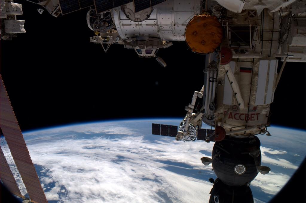 Cygnus Capsule Docked to the International Space Station (Orb-2 Mission)
