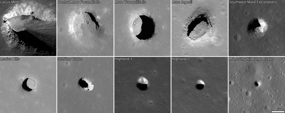 Images from NASA's LRO spacecraft show all of the known mare and highland pits.