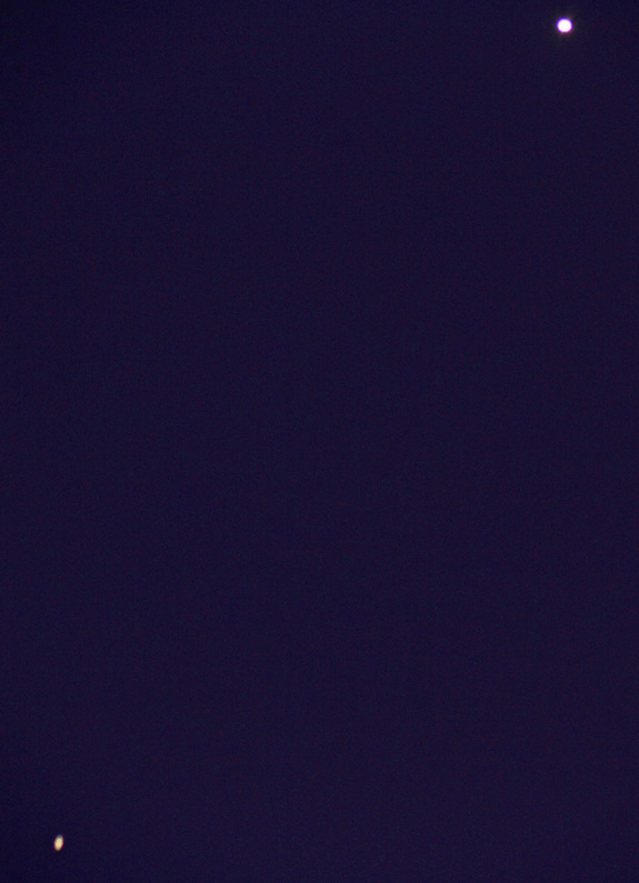 Saturn and Venus in conjunction on Nov. 26, 2012.