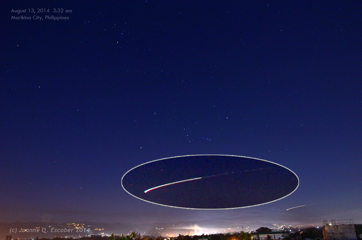2014 Perseid Meteor Over the Philippines