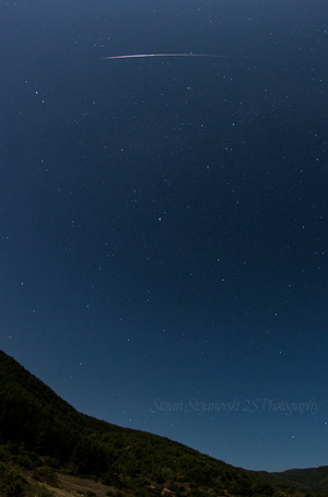 Night sky photographer Stojan Stojanovski captured this photo of a Perseid meteor from Ohrid, Macedonia on Aug. 13, 2014.