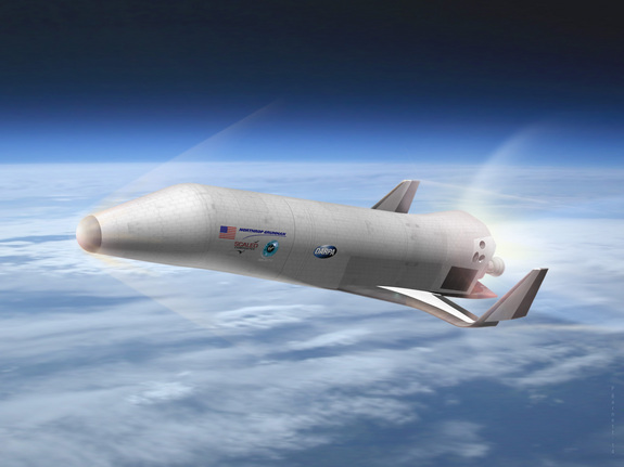Artist's concept of the space plane being designed by Northrop Grumman, with help from Scaled Composites and Virgin Galactic, for DARPA's XS-1 program.