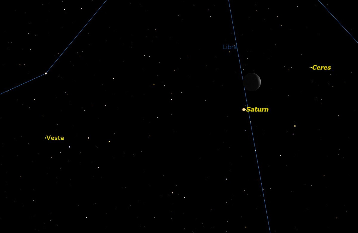 Saturn and the Moon, September 2014