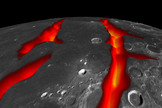 This view looking south across the Ocean of Storms on the moon shows how its western border structures may have looked while volcanically active early in the moon's history. The Ocean of Storms on the nearside of the moon, once thought to have been forged in a giant impact, actually formed from cooling lava, scientists say.