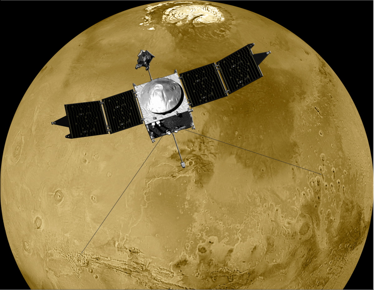Artist's Rendition of MAVEN at Mars