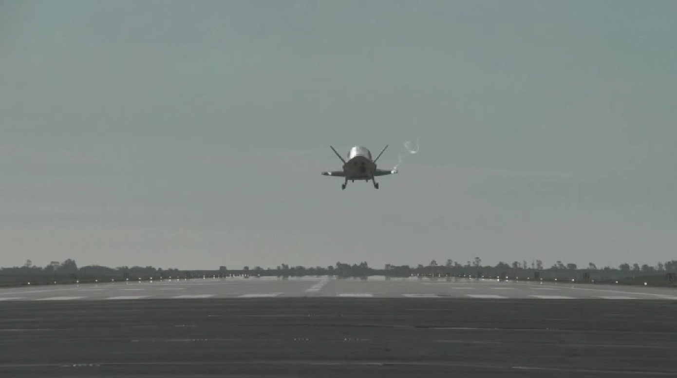 X-37B Space Plane Landing: Rear View