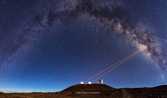 UCLA astronomers used telescopes equipped with adaptive optics at the W.M. Keck Observatory to study the G2 space cloud, finding evidence that the cloud is actually the result of two binary stars merging together.