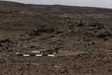 NASA's Curiosity Mars rover, looking toward the west, viewed inclined strata at "Zabriskie Plateau," northeast of the "Pahrump Hills" outcrop at the base of Mount Sharp. Image released Dec. 8, 2014.