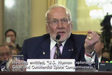 Apollo 11 astronaut Buzz Aldrin, the second man to walk on the moon, gives testimony on the future of NASA and American space exploration to the U.S. Senate Subcommittee on Space, Science and Competitiveness on Feb. 24, 2015.