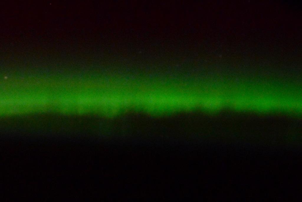 Green Aurora Seen from Space, March 17, 2015