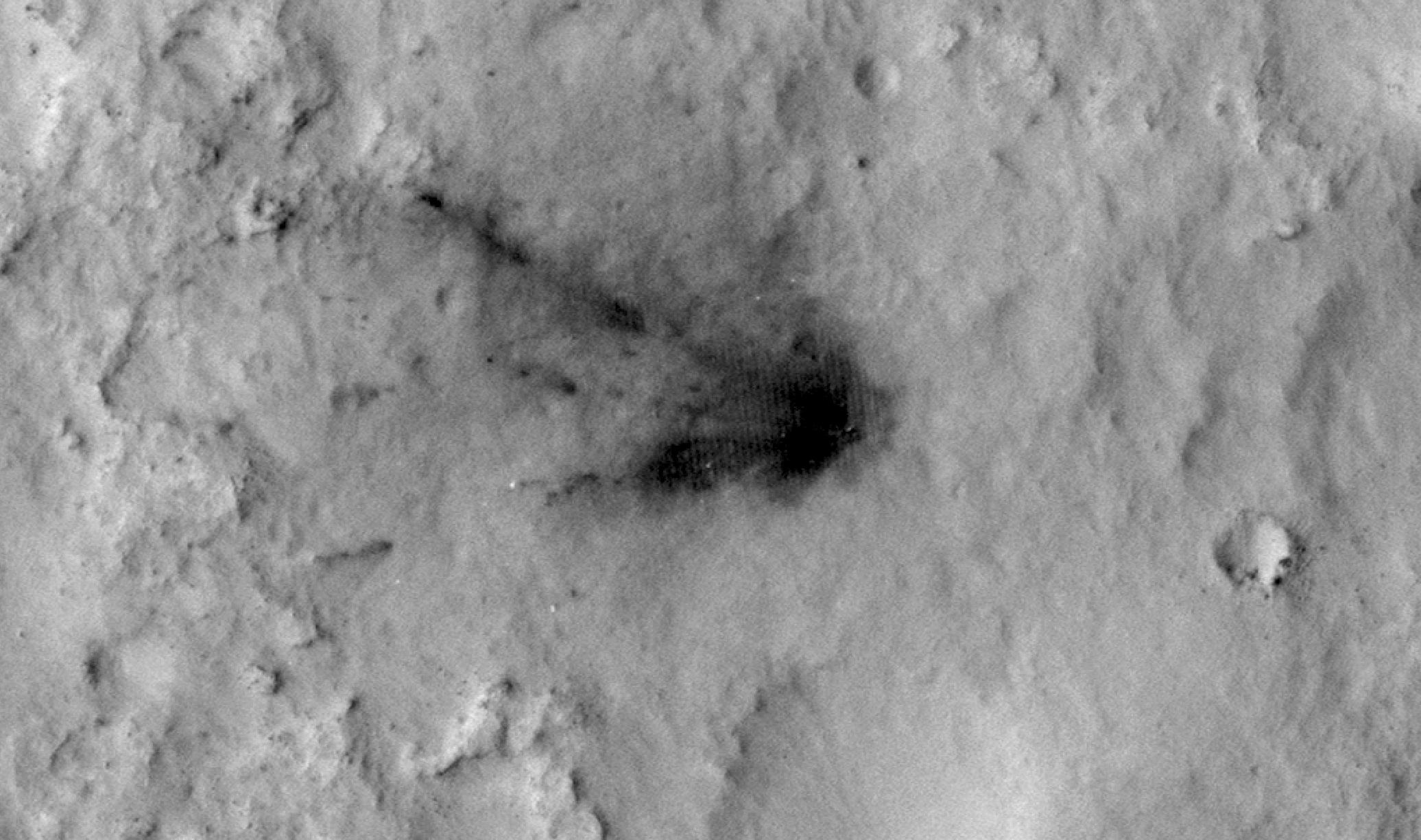 Blast Zone Created by Curiosity Rover's Sky Crane
