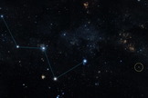This sky map identifies the location of the star HD 219134 (in circle), host to the nearest confirmed rocky planet found to date outside of our solar system. Image released July 30, 2015.