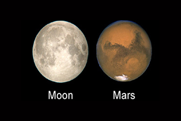 Mars is as big as the moon.