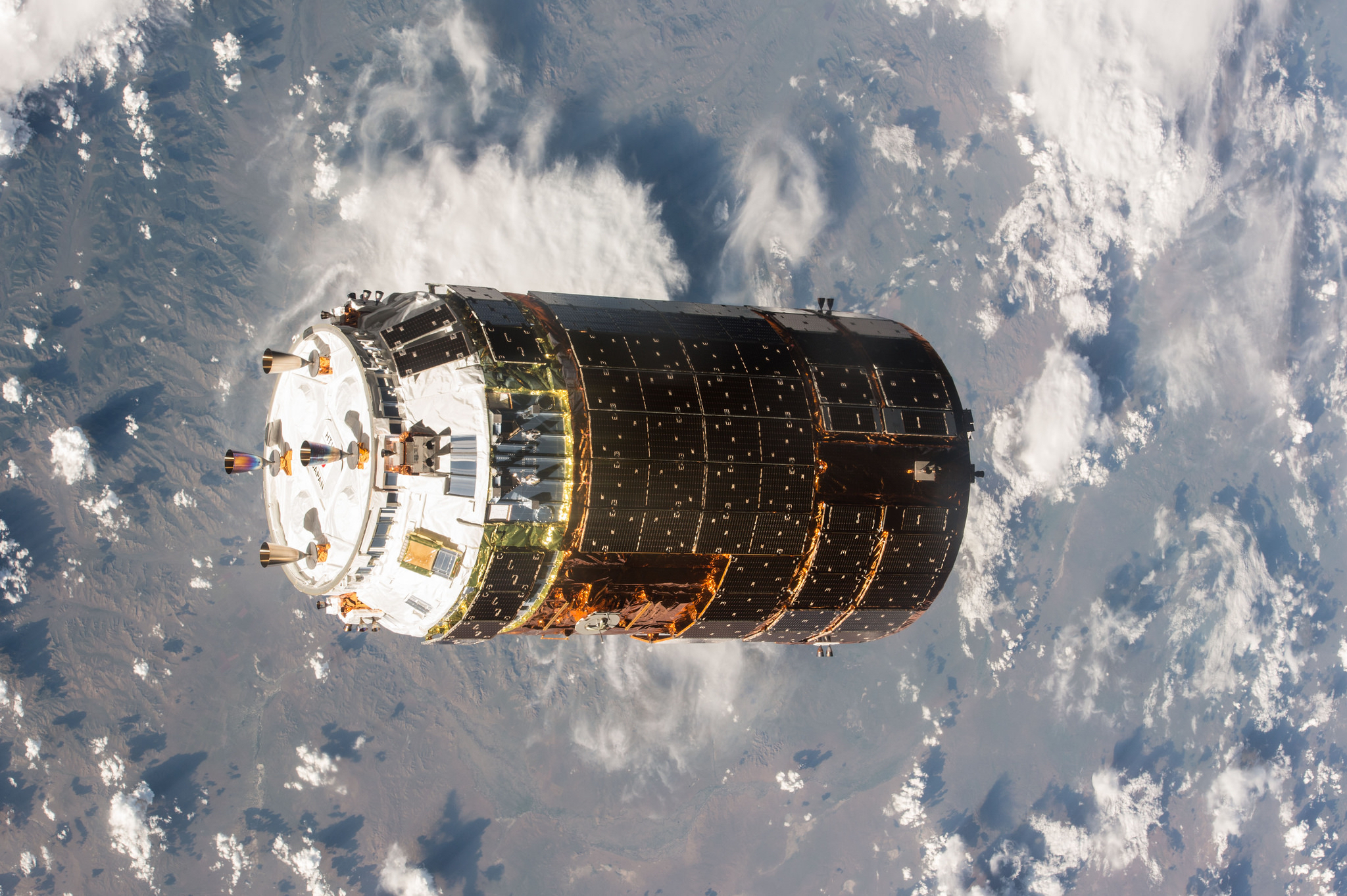 One-Year Space Mission: JAXA HTV-5 Final Approach Toward ISS