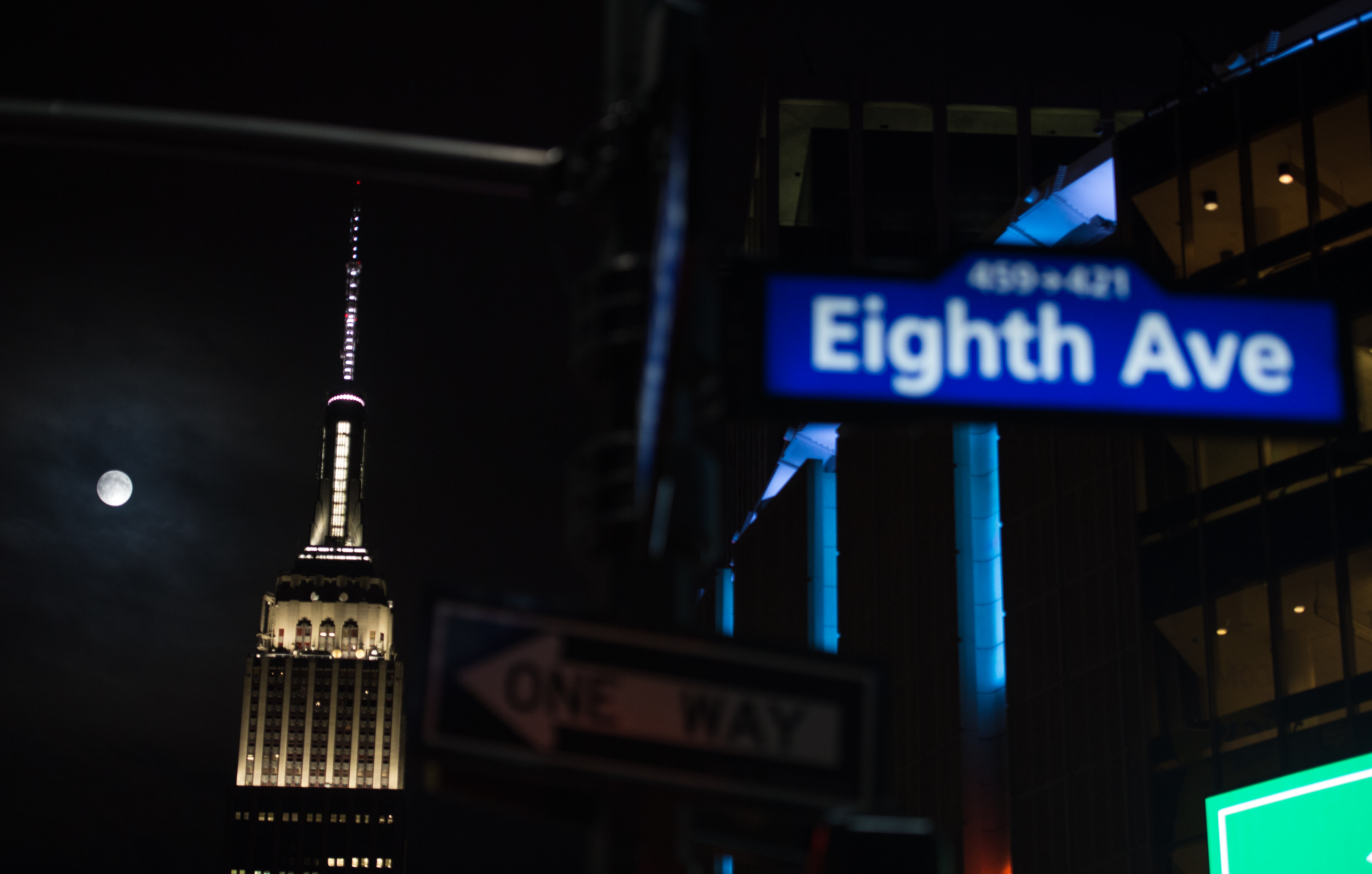 Perigee Moon on Eighth Avenue