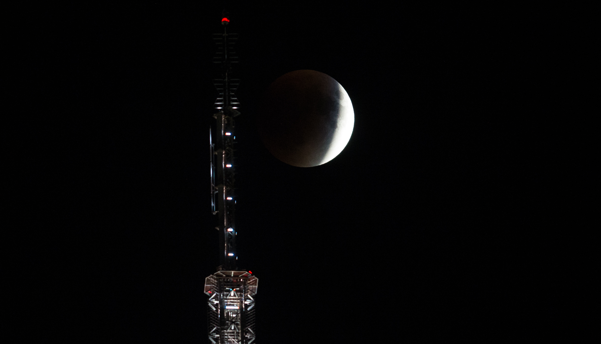 Lunar Eclipse Over Empire State Building