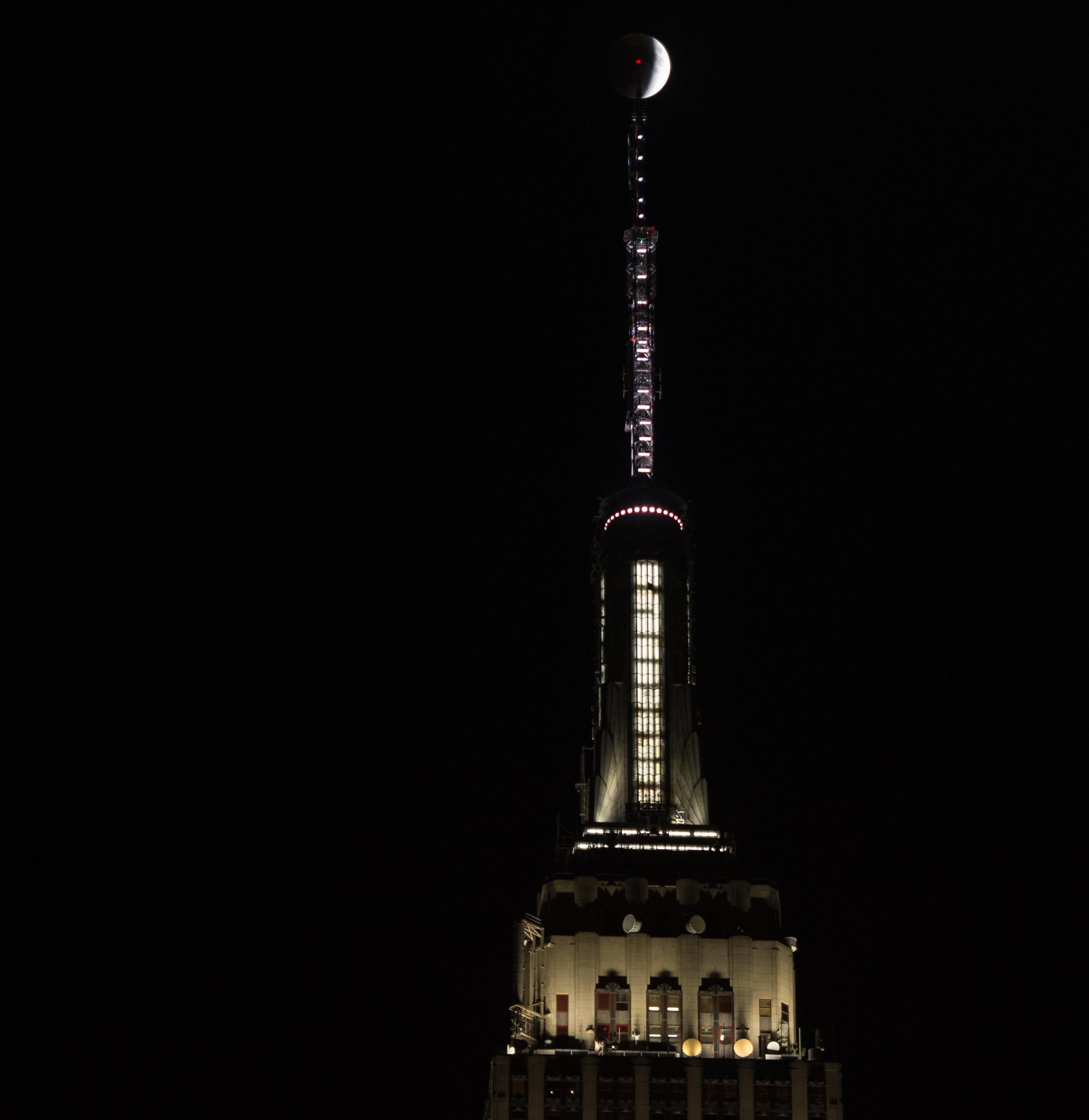 Lunar Eclipse Over Empire State Building
