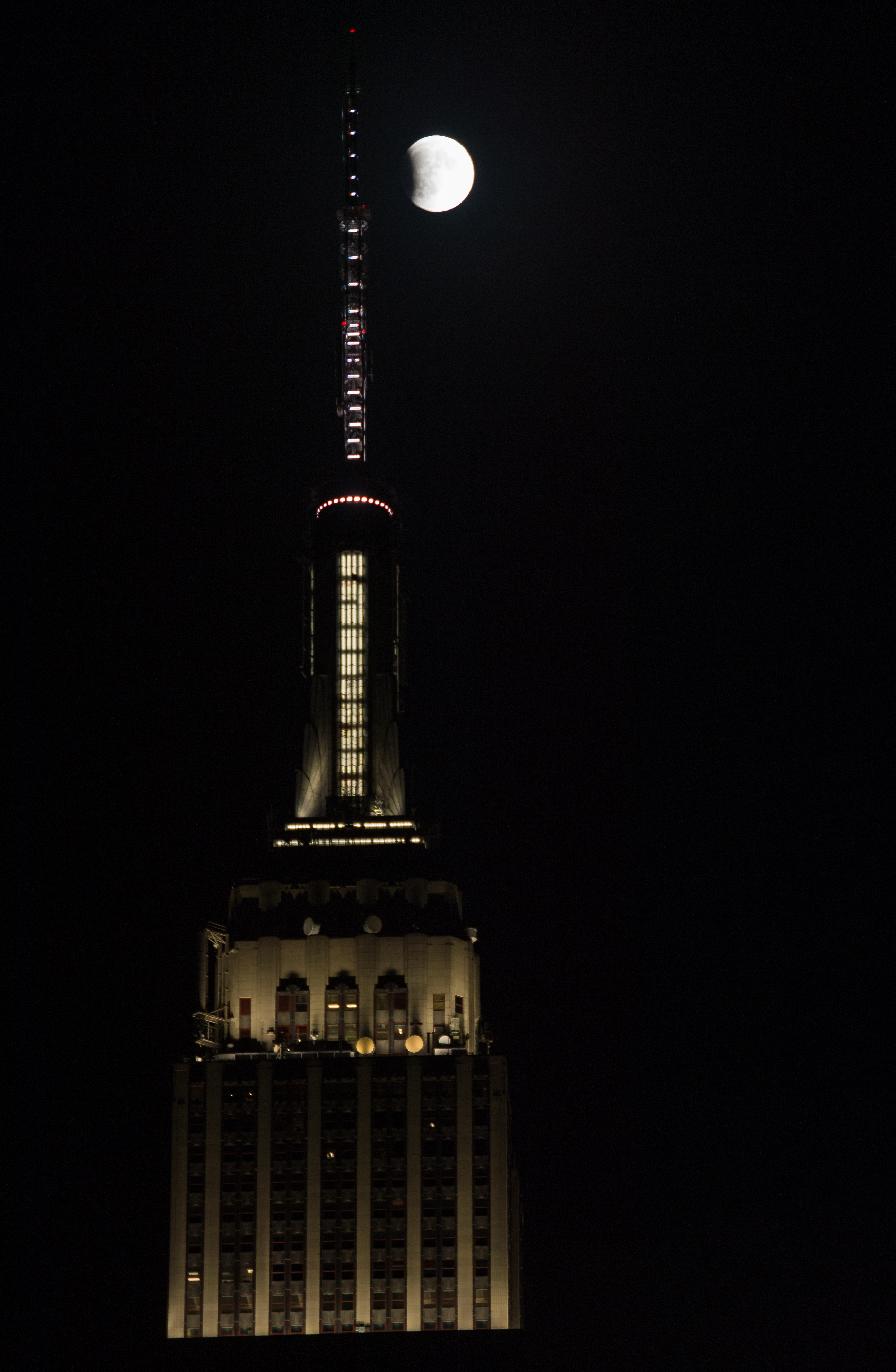 A Sliver of a Moon in NYC