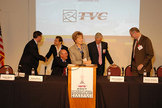 Patricia Hynes, speaking at the 2007 International Symposium for Personal and Commercial Spaceflight, of which she is cofounder and chair.