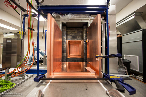 The inner copper shielding for the Majorana Demonstrator experiment is actually made of two layers of copper. The outermost layer is the purest copper that can be purchased commercially. The inner layer of copper is the purest in the world. It was "grown" by electroforming in a lab underground at Sanford Lab.