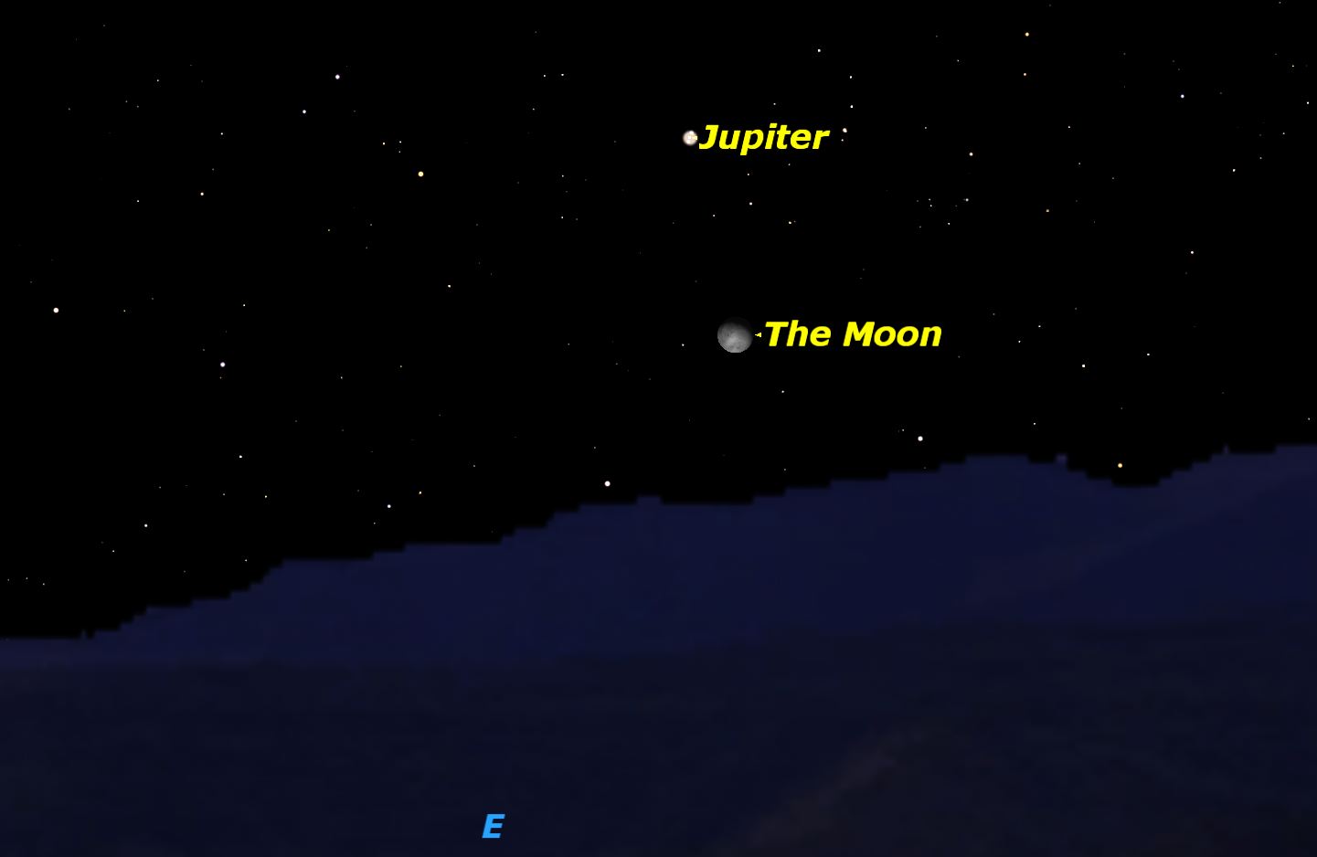 Jupiter and the Moon, January 2016