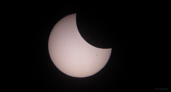 This photo of the partial solar eclipse of Sept. 13, 2015, was snapped by astrophotographer K.J. Mulder from his home in South Africa.