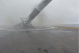 SpaceX's Falcon 9 rocket tips over during a landing attempt on the droneship Just Read The Instructions on Jan. 17, 2016.