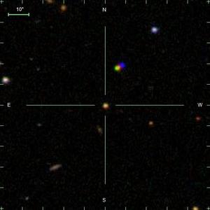 An image of the newly measured "cannonball" star SDSS J1128, as taken by the Sloan Digital Sky Survey.