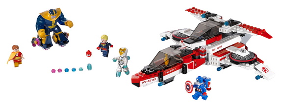 Three Avengers take on Hyperion and Thanos in this new "Avenjet Space Mission" set from Lego.  
