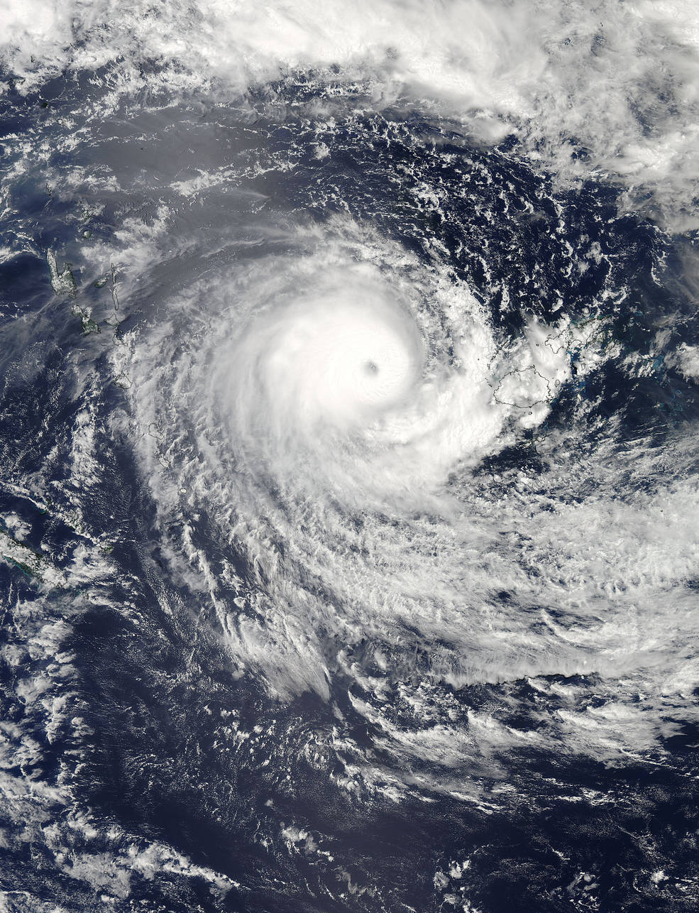 Monster Cyclone Winston Seen from Space