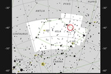 A sky map shows the location of aging double star IRAS 08544-4431.