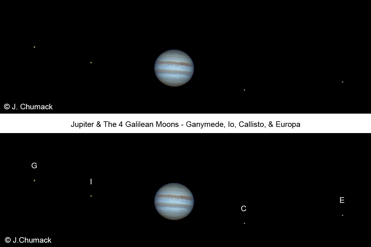 Photographer Catches Jupiter with Its 4 Galilean Moons