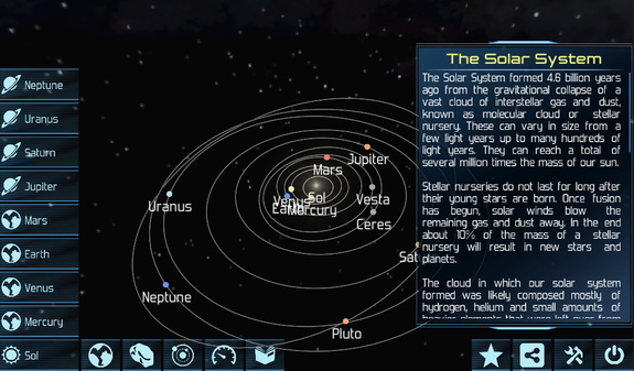 The Solar Explorer HD app for Android lets you fly around the solar system and explore all the major bodies in realistically rendered 3D or pull back and watch the whole thing work. 