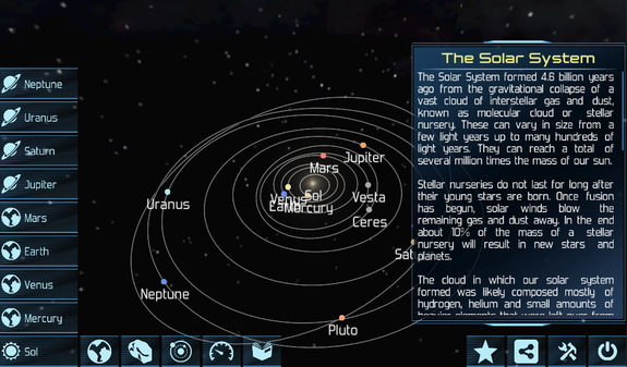 The Solar Explorer HD app for Android lets you fly around the solar system and explore all the major bodies in realistically rendered 3D or pull back and watch the whole thing work.