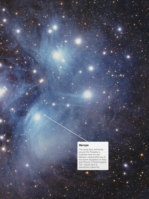 An image from the new e-book "The Armchair Astronomer — Vol. 1 (Nebulae)," featuring text and images about 15 space nebula (massive gas and dust clouds that often host star birth). Some images in the iBook version feature labels that provide additional information about the nebulae.