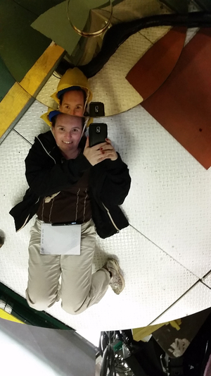 Space.com contributor Nola Taylor Redd couldn't resist taking this epic selfie in the mirror of one of Subaru's instruments.