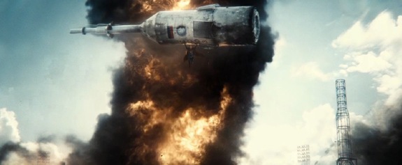 Superman saves a crewed Soyuz spacecraft in the new film "Batman v Superman: Dawn of Justice," which hits theaters across the United States on March 25, 2016.