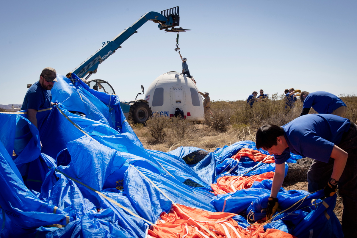 Recovery of Blue Origin Crew Capsule