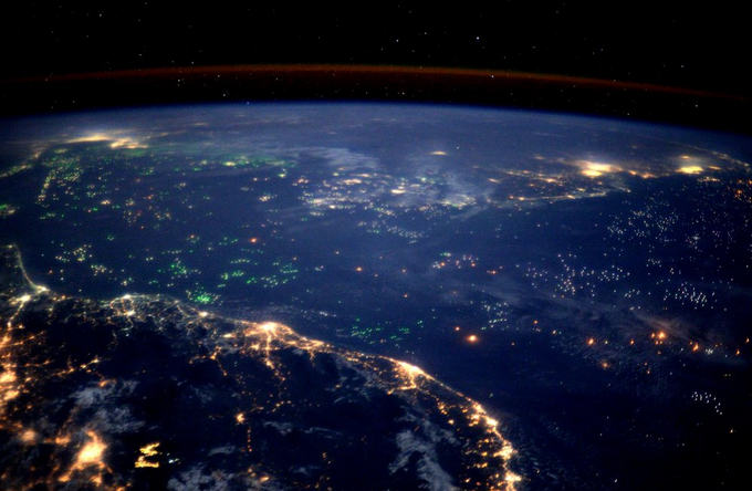 Sea of Green Fishing Boats from ISS