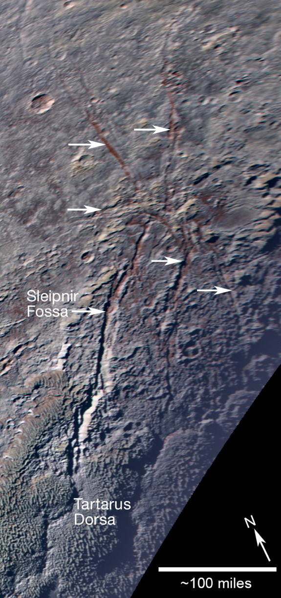 A new geological feature on Pluto, informally called a 