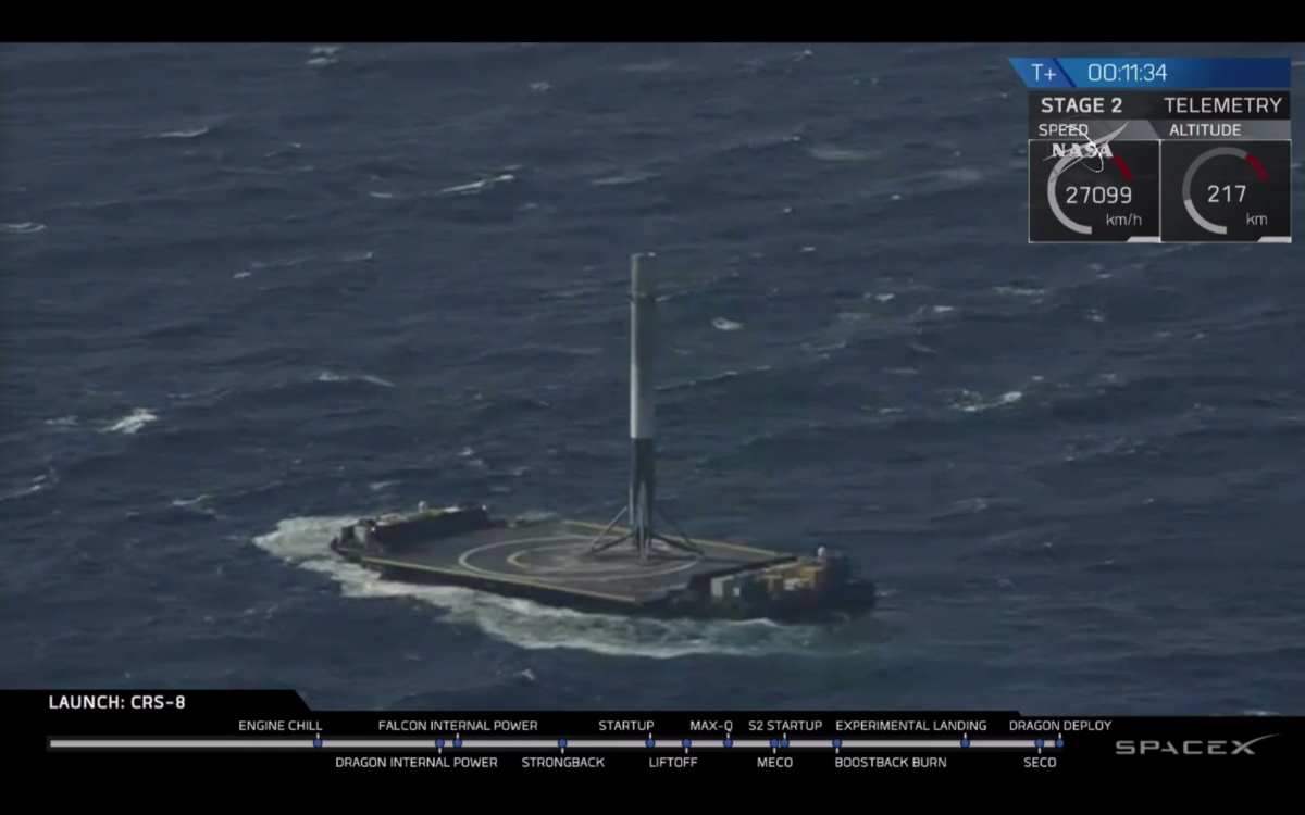 SpaceX Falcon 9 1st Stage Landing #2