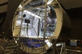 Another project Lockheed Martin is working on: an orbiting lunar habitat that would support four astronauts for 30 to 60 days. The company is in the early stages of researching such a habitat. Shown here, a mock up of the habitat.