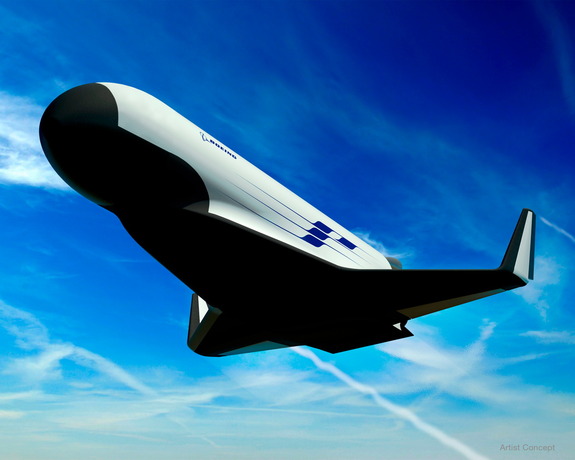 This artist's illustration shows one possible Boeing design for the U.S. military's XS-1 Experimental Spaceplane concept. 