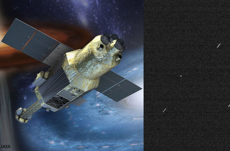 Japanese Hitomi Spacecraft Illustration and Debris