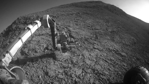 The Opportunity rover (pictured in January 2016) may be examining an area that was covered in ocean a few billion years ago, new research suggests.