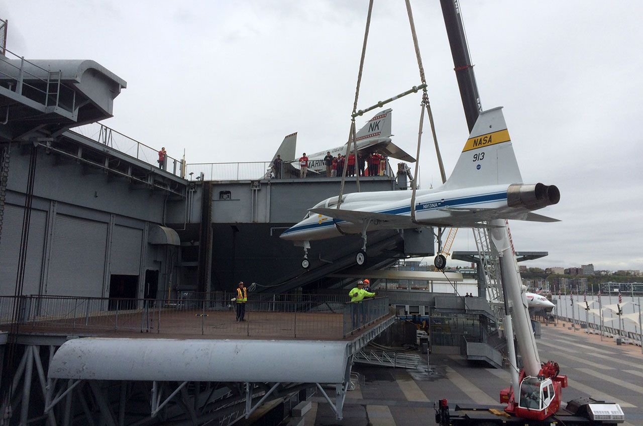 NASA T-38 Jet Reunited with Space Shuttle Enterprise in New York City
